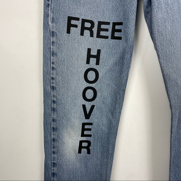 FREE HOOVER VINTAGE REPURPOSED LEVI’S JEANS KANYE WEST X DRAKE 32x34 - Picture 2 of 6